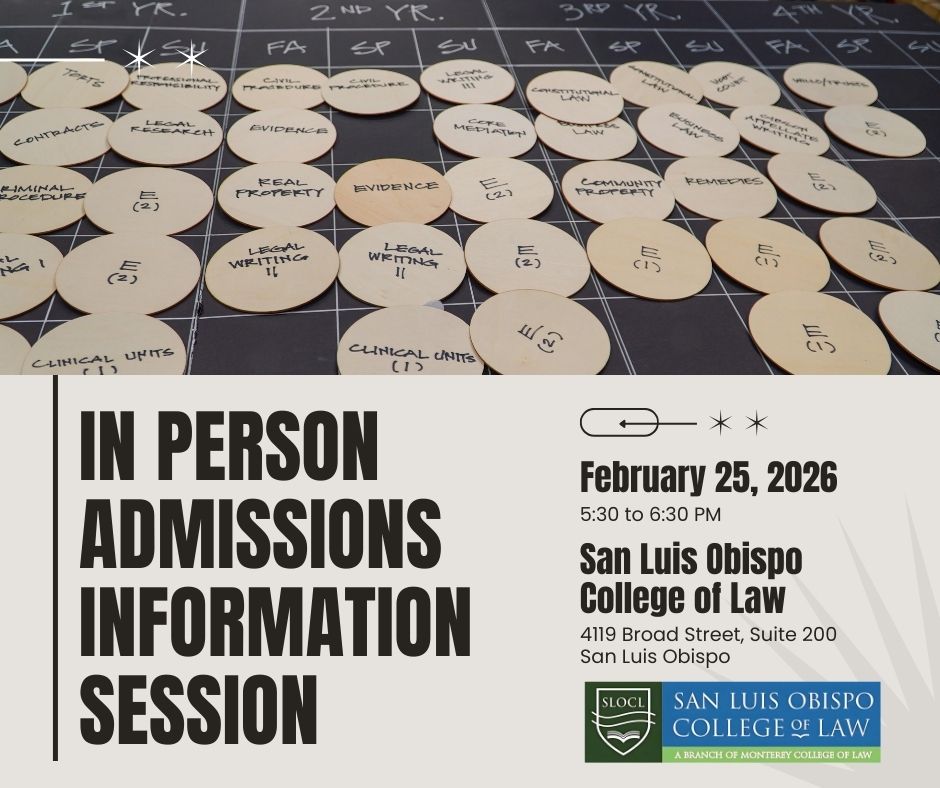 Admissions Session invitation. Black text on a grey background, with the school logo in the bottom right corner, and a photo of course plan at the top.